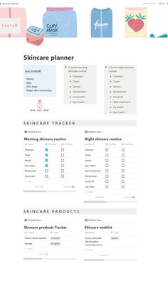 Skincare planner, skincare tracker, aesthetic Notion template Savings Notion Template, Notion Resources Template, Notion Template Morning Routine, Ipad Notion Template, Beauty Notion Template, Skin Care Notion Template, Glow Up Notion Template, Notion Template Ideas Self Care, Notion Glowup Template