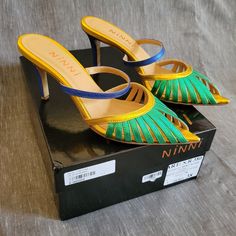 Purchased In Brescia, Italy For 197, Which Is Equivalent Of $215. Worn Only 3 Times And In Excellent Shape And Condition. Guaranteed To Be % Authentic Ninni Merchandise And Comes With Original Box. Designer Low Heel Kitten Heels For Summer, Designer Summer Kitten Heels With Low Heel, Summer Evening Kitten Heels With Contrasting Heel Counter, Summer Heels With Pointed Toe, Designer Summer Kitten Heels With Pointed Toe, Designer Kitten Heels With Pointed Toe For Summer, Designer Summer Heels With Pointed Toe, Designer Kitten Heels For Spring, Designer Summer Party Kitten Heels