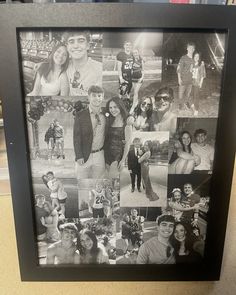 a black and white collage with many pictures