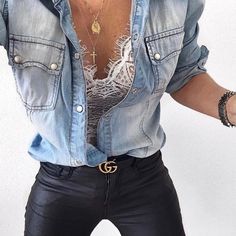 Lace Bodysuit Outfit, Bodysuit Outfit, Outfit Fall, Looks Chic, Lace Bodysuit, Fall Looks, Outfits Casuales, Primavera Estate, Love Me