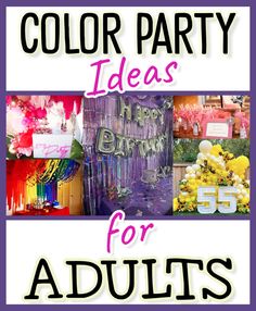 the cover of color party ideas for adults