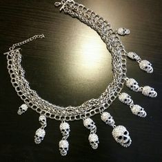 Stunning! Big Bling Rhinestone Skull Collar Necklace! | Halloween | Punk | Rock N Roll | Gently Used - Stainless Steel, Stones & Mixed Metal Costume Jewelry | Lobster Clip W/ Adjustable Chain Extension | Comfortable Fit | Length: 17-19in Shop With A Purpose... When You Buy From Me, You Get A Gift That Keeps On Giving! I Donate A Portion Of All My Sales To Animals With Special Needs: Rescue/Rehabilitation & Preservation; Senior/Disabled Pets; Professional Working Dogs & Guide Animal Services. Skull Collar, Metal Costume, Rhinestone Skull, Working Dogs, Mixed Metals, Special Needs, Rock N, Collar Necklace, Punk Rock