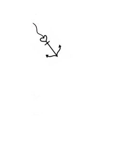 a black and white photo of a kite flying in the sky with an arrow drawn on it