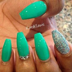 Cute Batons Matte, Get Nails, Hot Nails, Fancy Nails, Dope Nails, Creative Nails, Gorgeous Nails, Green Nails