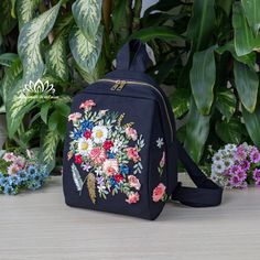 Hello! Welcome to my store! Wish you have a satisfying purchase！ When you have to think of a beautiful, meaningful, impressive gift for your lover, mother or friends then this will be the perfect choice for you! ⭐Don't hesitate to contact us if you have any questions! Thank you *Embroidered handbag ⭐The Backpack is handmade, each stage is meticulously cared for by skilled craftsmen. ⭐The Backpack is embroidered with very prominent, strange and beautiful ribbons. ⭐The Backpack is made of canvas fabric ⭐Backpack dimensions : 12.59x9.84x6.7 in / 32x25x17 cm  ⭐Because the patterns on the product are designed and produced in limited quantities, so please contact us to have more request to own the Bag model you like best! Important: ⭐The flower color of the embroidery pattern can be changed to b School Backpack With Floral Embroidery, Casual Floral Embroidery Backpack, Casual Floral Embroidered Backpack, Travel Backpack With Floral Embroidery, Everyday Backpack With Custom Embroidery, Everyday Use Backpack With Custom Embroidery, Custom Embroidery Backpack For Everyday Use, Embroidered Rectangular Backpack For Daily Use, Everyday Embroidered Backpack