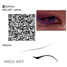 a close up of a person's eye with a qr code