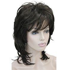 Aimole Soft Shaggy Layered Medium Length Classic Cap Synthetic Women Wigs 614993624350  eBay Shag Wigs, Medium Hair With Layers, Vibrant Red Hair, Red Hair With Highlights, Short Cut Wigs, Women Wigs, Short Shag Hairstyles, Hair With Layers, Gray Hair Cuts