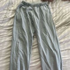 Great Condition, Pretty Color, Looks Brand New, They May Fit A Little Bit More Snug Because After I Washed Them I Don’t Think They Fit Me Great Anymore. Light Blue Sweatpants, Brandy Melville Pants, Blue Sweatpants, Pretty Colours, Brandy Melville, Track Pants, Brandy, Pant Jumpsuit, Sweatpants