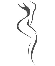 the silhouette of a woman's body in black and white on a white background