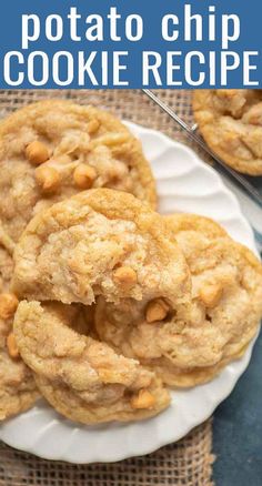 a white plate topped with cookies on top of a table