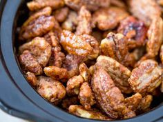 nuts in the slow cooker ready to be cooked