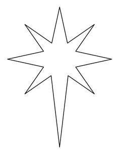 a black and white image of a star with one point in the middle, on a white background