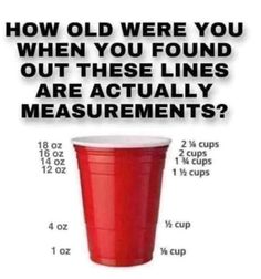 Solo Cups | Useful life hacks, Everyday hacks, Life hacks Cup Measurements, 1000 Lifehacks, Red Solo Cup, Cooking Measurements, Red Cup, Solo Cup, Everyday Hacks, Simple Life Hacks, Diy Life Hacks