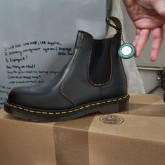 Men's Air Walk Dr. Marten Black Vintage 2976 Boots Brand New In Box. Super Nice Boots. Mens Size 10. Authentic Verification Tags. Please Feel Free To Ask Questions. Nice Boots, Funky Shoes, Dr Martens Black, Boots Mens, Boot Brands, Dr Martens Shoes, Cool Boots, Black Vintage, Doc Martens