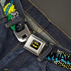 Batman & Villains Seatbelt Belt Buckle-Down's iconic Seatbelt Belt is a cool, smart, and exciting blend of fashion and function. Always a conversation starter, our Seatbelt Belt adjusts to perfectly fit your waist while showcasing your unique sense of style. Our Seatbelt Belts are made with authentic automotive style seatbelt buckles making them easy to open and close at the push of a button. Our adult-size Seatbelt Belts are 1.5 inches wide and our kid-sized Seatbelt belts are 1.0 inch wide. Th Batman Villains, Seatbelt Belt, Buckles Fashion, Fashion Belts, Swaggy Outfits, Leather Collar, Dream Clothes, Seat Belt, Black N Yellow