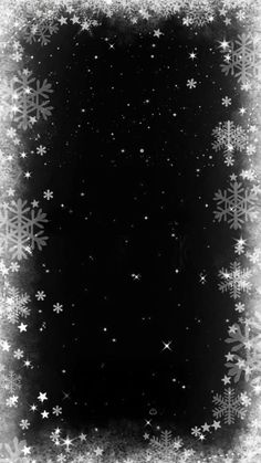 black and white photo with snowflakes on it