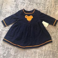 Vintage Nwt Basic Editions 18 Month Baby Girl Dress Navy Blue Corduroy Dress. Cute Yellow Baby Chicken Embroidery Brand New With Tag Navy Cotton Playtime Dress, Navy Cotton Dress For Playtime, Blue Dress For Playtime In Fall, Blue Fall Playtime Dress, Chicken Embroidery, Baby Chicken, Baby Chickens, Yellow Baby, Blue Corduroy