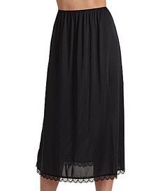 Slip for Maxi Skirt! Cabernet Tailored 34" Satin Slip Dress Short, Long Black Lace Skirt, Pinup Skirt, Sheer Maxi Skirt, Skirts Flowy, Black Lace Skirt, Buy Skirts, Knit Midi Skirt, Pleated Maxi Skirt