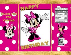 a birthday card with minnie mouse on it