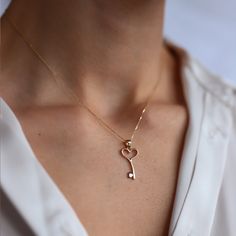 14K Real Gold Heart Key Necklace Charm Pendant Love Stylish Best Friend Necklace For Women And Girls Pendant Custom Design Valentine Monsini ❤❤【Materials & Specifications:】 - 14K gold pendant and chain - Chain thickness is 0.9mm - Hamsa pendant dimensions are Width:1.cm (0,39in) Length:2.00cm (0.78in) ❤❤【Available in 4 different chain lengths】 42 cm (16.5 in) 44 cm (17.3 in) 46 cm (18.1 in) 48 cm (18.8 in) Gold Color: Rose Gold, Yellow Gold, White Gold ❤Necklace Meaning:The key has a symboli Elegant Heart-shaped Charm Necklace, Elegant Heart Shaped Charms Necklace, Elegant Heart-shaped Charms Necklace, Elegant Heart Cut Necklace With Charms, Elegant Heart-shaped Necklace With Charms, Elegant Valentine's Day Necklaces With Charms, Elegant Jewelry Charms, Elegant Wedding Heart Necklace With Charms, Heart Cut Charms Necklace For Wedding