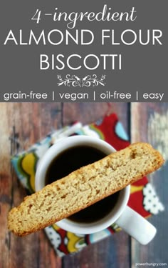 an image of almond flour biscotti with text overlay that reads 4 ingredient almond flour biscotti