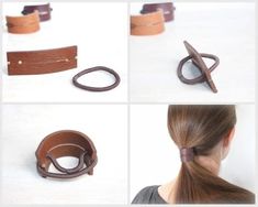 the instructions for how to make a leather belt with scissors and hair clippings