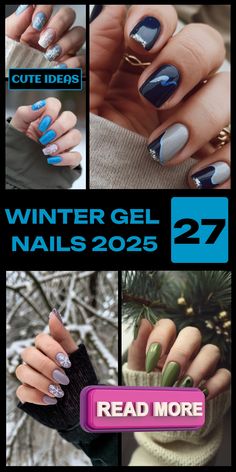 Discover the most stunning winter gel nails for 2024-2025 that will keep your nails looking trendy and classy. From neutral colors to cute pinks, reds, and blues, find inspiration for every occasion. Short and subtle, or go for classy French manicures and sparkle designs. These winter nail ideas suit all styles, whether you prefer green, white, or even a classy simple look. Perfect for those who love a polished and stylish appearance. Winter Gel Nails, Winter Nail Ideas, French Manicures, Blue Polish, Winter Inspired, Winter Nail, Winter Is Here