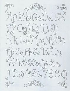 an old fashioned handwritten alphabet is shown