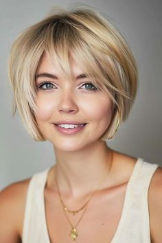 46+ Ideen für glatte blonde mittellange Haare - hairtastic.de Short Layered Bob Hairstyles, Layered Bob Short, Stitch Fit, Chin Length Hair, Bob Haircut For Fine Hair, Layered Bob Hairstyles, Haircuts Straight Hair, Layered Bob, Long Bob