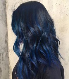 Blue And Black Hair, Hair Color Blue, Dye My Hair, Hair Dye Colors, Hair Inspo Color