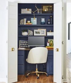 an open door leading into a home office