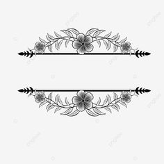 two black and white floral borders with arrows