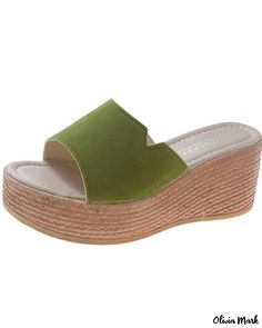 OliviaMark - Sandalias con Tacón de Cuña Elevado: Exquisito diseño de boca de pez con plataforma resistente y estilo de cuña con corte en V Mouth Design, Fashion Slippers, Wedges Style, Womens Sandals Wedges, Slides Women, Womens Summer Shoes, Super High Heels, Shoes Heels Wedges, Wedge Heel Sandals