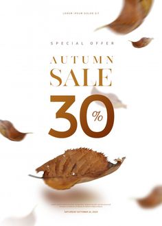 an autumn sale ad with falling leaves