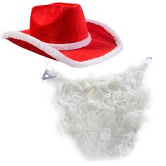 PRICES MAY VARY. Costume includes Santa hat and beard. Adorable way to jazz up your Christmas costume. Costume set is a one size fits most adults and teens. Hat circumference measures 23”inches. This set is perfect for any western or cowboy lover. Show you true colors this Christmas with this festive hat and beard. Ho ho ho let it snow this Christmas with this holiday spirited Santa cowboy hat and beard. Cowboy Santa, Santa Beard, Santa Costume, Costume Set, Santa Hats, Christmas Costume, Party Funny, Christmas Costumes, Ho Ho Ho