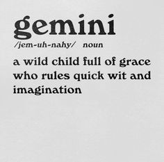 the words gemini are written in black and white