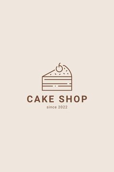 a cake shop logo on a beige background