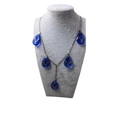 "Antique Art Deco Unique Marcasite Inlaid Glass Dangle Drop Necklace (A3010) Size: Almost 22\" Color: Blue Condition: Very good condition Era: Circa 1920s Signed: None Details: All original Please look at all the photos, as they are part of the description. I try my best to point out any flaws. Also please remember this is a preloved piece and may show signs of light wear, marks, scratches, etc. I will be posting a lot more jewelry, Keep checking back." Antique Art Deco, Drop Necklace, Antique Art, Remember This, Womens Jewelry Necklace, Charm Necklace, Art Deco, Jewelry Necklaces, Women Jewelry