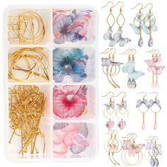 PRICES MAY VARY. ❤[LIGHT WEIGHT BUTTERFLY CHARMS]: When we see butterflies, we are surprised by their flexible and graceful wings, the fabric butterfly earring making kit was designed from the idea of real flying butterfly. The kit is similarly light weight and beautiful, suitable for everyone seeking for beautity. ❤[MATERIAL]: The imitation butterflies are made of mixed polyester fabric, organza, light weight, relatively transparent, super adorable. The beads are made of glass in frosted surfac Earring Kit, Antique Silver Rings, Yarn Storage, Fabric Butterfly, Jewelry Making Kits, Box Diy, Jewelry Making Kit, Earring Making, How To Make Rings