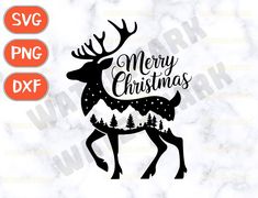 merry christmas deer svg file