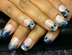 Azul Con Margaritas B9D Uñas Kylie Jenner, Nail Designs Easy, Random Nails, Fingernail Ideas, Cowboy Nails