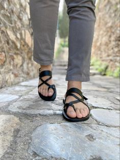 Black Leather Sandals Men, Slingback Sandals, Leather Sandals, Greek Sandals, Gladiator Sandals, Made from Genuine Leather In Greece. #sandals #mensandals #sandalsmen #sandalsformen #shoesmen #menshoes #blacksandals #blackshoes Sandals Gladiator, Sandals Leather