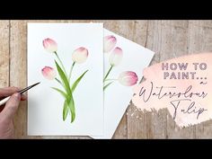 someone is painting flowers with watercolors on paper and the words how to paint