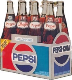 six bottles of pepsi cola in a cardboard box