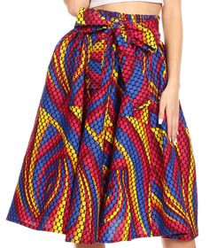 One Size Regular: [(Fits Approximate Skirt Size: US 2-12, UK 6-16, EU 34-44) Max waist size: 33 inches ( 83 cm), Waist unstretched: 26 inches (66cm), Length: 29 inches ( 73 cm)]. Scarf One Size: [Length: 41 inches (104cm) Width: 10.5 inches (27cm)]. Approximate Length = 29 inches ( 73 cm ) Measured from waist to hem. Lovely African Dutch Ankara wax printed cotton skirt. Full circle with wide elastic band and wide self-ties. Gorgeous print, perfect calf length. This skirt has inseam side pockets. Non-stretch Yellow Skirt For Summer, Multicolor Lined Wrap Skirt, Fitted Multicolor Casual Maxi Skirt, Non-stretch Multicolor Long Skirt, Fitted Casual Multicolor Maxi Skirt, Casual Fitted Multicolor Maxi Skirt, Relaxed Multicolor Mini Skirt With Elastic Waistband, Multicolor Mini Skirt With Elastic Waistband, Multicolor Stretch Lined Maxi Skirt