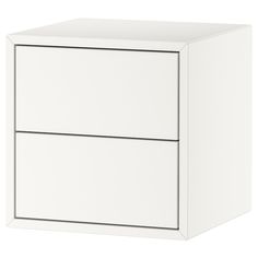 a white cabinet with two drawers on each side