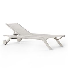 a white chaise lounge chair with wheels on an isolated white background, 3d rendering