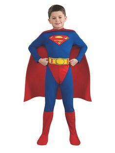 Kid's Justice League Superman Costume - costumes.com Boys Superman Costume, Superman Kids Costume, Superman Halloween Costume, Superman Halloween, Superman Boy, Superman Costume, Superman Dc Comics, Superman Kids, Superman Costumes