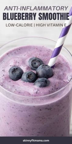 Anti-Inflammatory Blueberry Smoothie Anti Inflamatory Smoothie, Inflammation Smoothie, Inflammation Diet Recipes, Inflammation Foods, Anti Inflammation Recipes, Inflammation Diet, Improve Your Memory