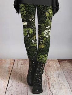 Vintage Floral Print Leggings Yoga Studio Design, Long Leggings, Vintage Floral Print, Floral Leggings, Print Leggings, Boho Women, Cool Clothes, Leggings Fashion, Outfits With Leggings